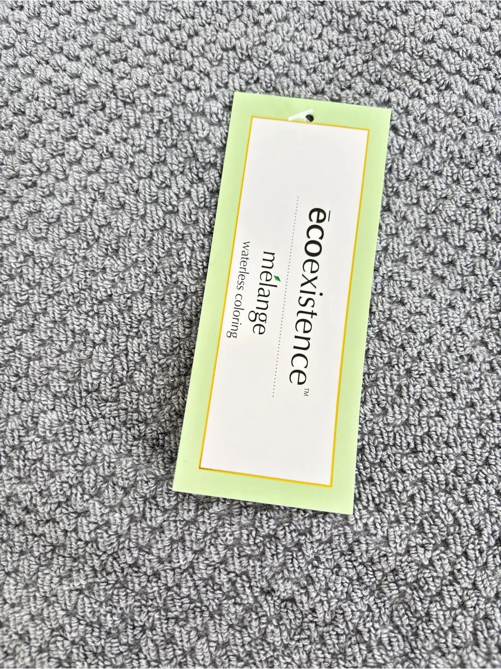 NWT 2Pc Ecoexistence Melange Luxury Bath Towels in Grey Textured Cotton